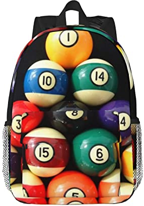 Basketball On Fire 38,1 cm leichter Studentenrucksack Mädchen und Jungen Rucksack Laptop-Rucksack, Farbe Billard, Einheitsgröße