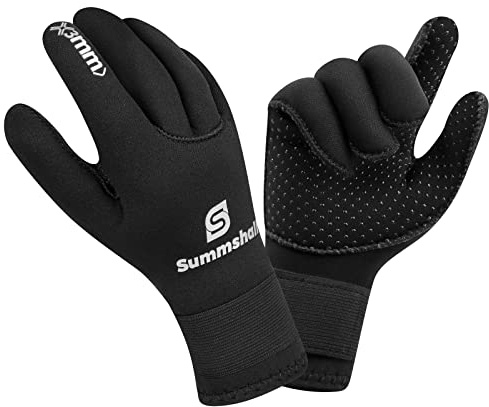 Summshall Wetsuit Gloves 3MM Neoprene Gloves Water Resistance Thermal Antislip Warm Swimming Gloves for Men Women Spearfishing Surfing Rafting Kayaking Paddling Scuba Diving