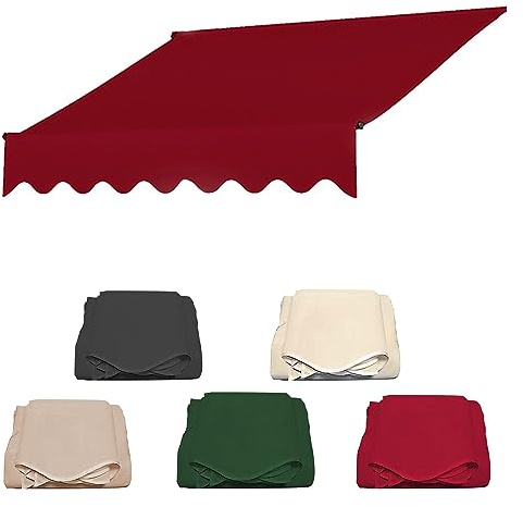 Ersättningsmarkistyg, Slitstarkt Ersättningstyg för Markis, Vattentätt Skyddande Markisöverdrag för Flera Andamål (Color : Red, Size : 2.5m)