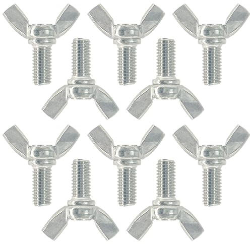 10 PCS M8 Stainless Steel Hand Tighten Butterfly Screws Wing Bolts (16mm)