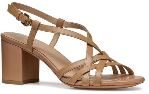 Geox D VIRNILISA 65 S B, Sandalo con Tacco Donna, Beige, 38 EU