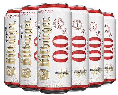 Bitburger 0.0% Pilsner | Alcohol-Free German Beer | 330ml Bottles | Crisp & Refreshing | Vegan-Friendly