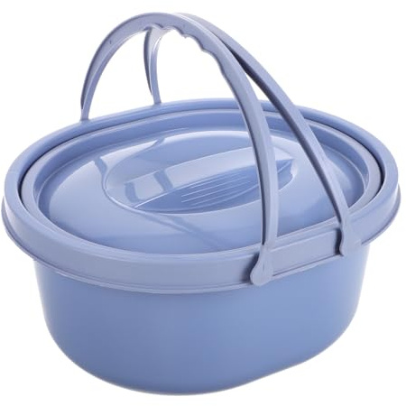 VICASKY Portable Toilet for Adults with Lid and Dual Handles, Thickened Pvc Design, Easy to Clean Multipurpose Portable Bathroom, for Home Use and Bedside Toilet