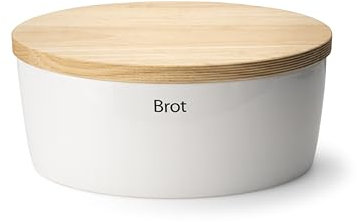 Continenta Brottopf oval mit Holzdeckel 36x23x15,5 cm Keramik