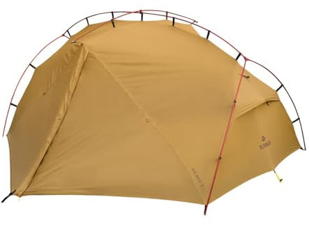 Alpinus - Zelt 2 Personen Abisko 2, Camping Zelt Ultraleichtes, Zelte mit 2 Vorräume und 2 Eingänge, Tent Schneller Aufbau, Campingzelt aus Langlebige Materialien - Honig