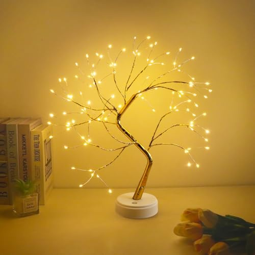 CNMTCCO Árbol Luz, 108 LED, Ajustable, USB/Batería, Luz Blanca Cálida, Interior, Navidad, Salón, Dormitorio