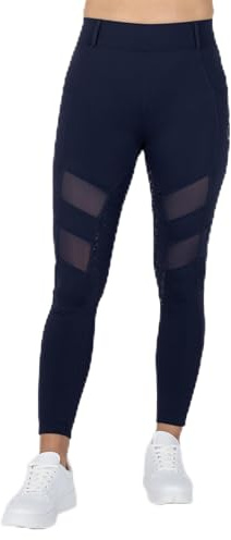 Royal Horsemen Leggings de equitación para mujer y niña (talla XXS-XL) – Ribete completo de silicona – Cómodos pantalones de equitación de cintura alta – con bolsillo para el móvil y trabillas para