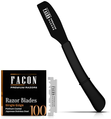 Facón Straight Razors for Men - Professional Barber Straight Edge Razor Kit with 100 Blades,Japanese Stainless Steel Barbero Shaver for a Smooth & Precise Shave, Premium Barber Razor for Men's Shaving