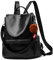 shepretty Damen Rucksack Anti Diebstahl Umhängetasche Hohe Qualität Leder, 6766-BK-2