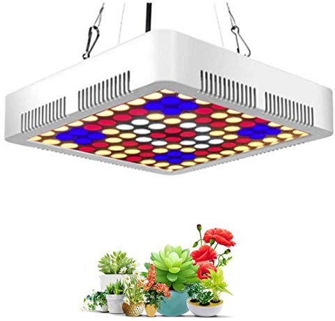 LAI HO 300W LED Full Spectrum Grow Lamp with UV & IR, Hanging Growth Light Fixtures Propagator for Seedling Succulents Flower & Hydroponic Greenhouse