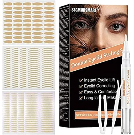 Double Eyelid Tape,480 Stück Schlupflider Stripes, Augenlid Stripes, Schlupflider Creme,Augenlid Straffung,Schlupflid Tape Streifen zum Augenlid-Lifting ohne OP, Augenlid-Tape,Mono-Augenlid