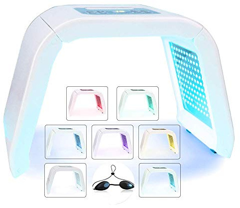 Yofuly Macchina a 7 Colori Maschera LED, Portatile Dispositivo per il Viso per Rimozione Della Pelle, Ringiovanimento Della Pelle, Cura Della Pelle del Viso, per Uso Domestico del Salone