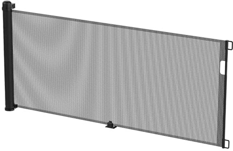 LZQ Säkerhetsgitter för dörr, för spädbarn och husdjur, 0-300 cm, höjd 87 cm, lämplig för trappor, dörrar, inomhus och utomhus, svart färg
