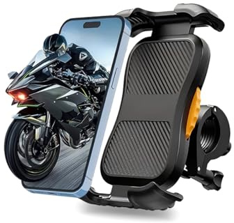 Yuexitech Bike Phone Mount [Quick Install], Universal Motorbike Phone Holder Bike for Bicycle, 360° Rotatable Motorcycle Handlebar Clamp for 4.0-6.5 Smartphones
