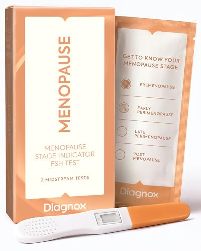 Diagnox Health Menopause Test, At-Home FSH Test Strips to Identify Menopause Stages - Fast 5-Minute Results, Clinical-Grade Midstream Strips (2 Pack)