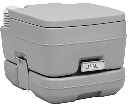 ShGaxin Toilette portable pour camping Gris 10 + 10 l WC portable Potty Camper WC sec - 30136