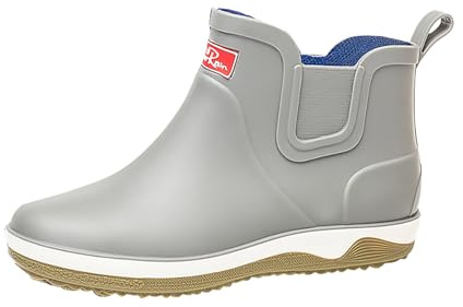 Bottines de pluie en caoutchouc imperméables Chelsea courtes antidérapantes chaudes bottes d'hiver bottines de pêche pour le jardinage en plein air pour homme, gris, 44