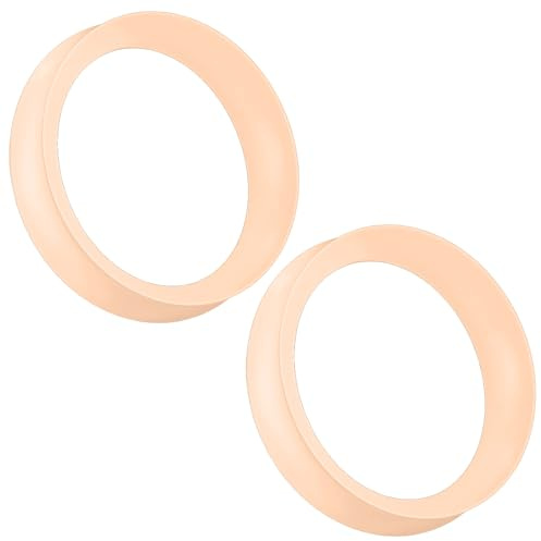 Ocptiy 14mm Flesh Tone Silicone Gauges Tunnels Plugs for Ears Stretchring Kit Earrings Platic Rubber Ear Thin Soft Tunnels Plugs Double Flare Hollow Gauges Size 14 mm Piercing Women Men 9/16 inch