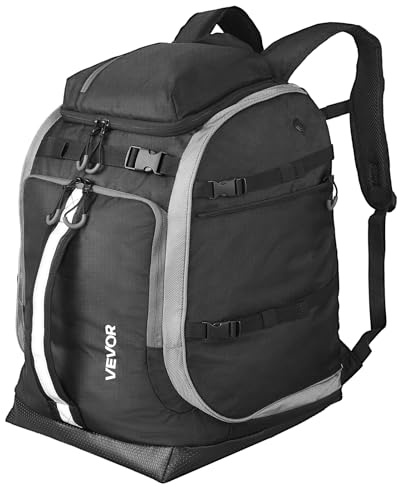 VEVOR Ski Boot Bag Snowboard Boots Travel Backpack 55L Waterproof Oxford Black