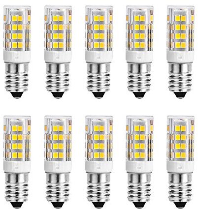 Lot de 10 ampoules LED E14 SES 5 W, 430 lm, blanc lumière du jour 6000 K, remplace 50 W, angle de faisceau 360°, 220–240 V AC, non compatible avec variateur d'intensité