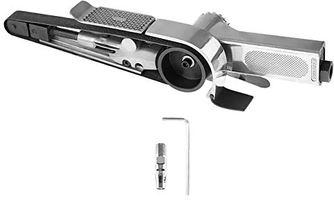 Lijadora de Banda de Aire de 1/4 Pulgada, 16000 rpm Lijadora de Banda, Neumática La Herramienta de Pulido, Neumática con 360 Grados Gira la Manija (20×520mm)