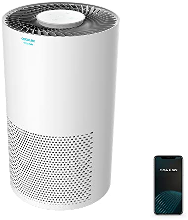 Cecotec Purificador de Aire con Mando a Distancia TotalPure 2000 Connected. 50 W, 160 CADR, 3 Etapas de filtrado, Panel Táctil, Control por Wi-fi, Temporizador, Cobertura 50 m3