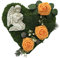 Grabgesteck Grabschmuck Grabaufleger Moosherz Grabherz Trauerherz Grab Herz Gesteck Rosen mit Engel (Rosen Orange)