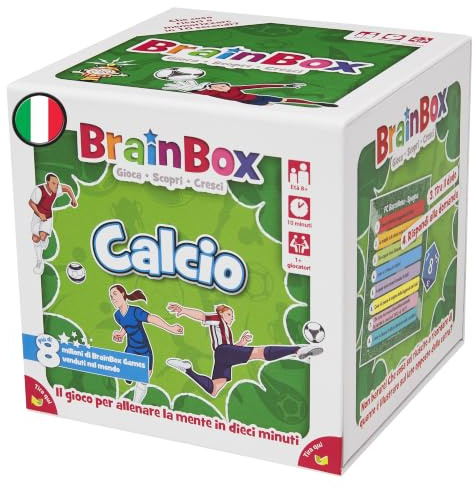 Asmodee - BrainBox: Calcio, Gioco per Imparare e Allenare la Mente, 1+ Giocatori, 8+ Anni, Ed. in Italiano, G1-13909