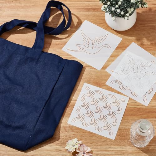 FREEBLOSS Juego de bordado para bolsos, juego de bordado para bolsas, juego de Sashiko, juego de bolsas de punto de cruz para proyectos de manualidades, juego de bolsas de bordado para principiantes