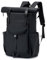 YOODI Rolltop Rucksack Wasserdicht Damen Herren Groß Reiserucksack mit Laptopfach 17-23L Fahrrad Rucksack Backpack Hiking Handgepäck Rucksack Schule für Uni Arbeit Travel Wandern, Schwarz