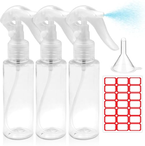 Criveple Bouteille Vide de Spray,100ml Flacon Spray Vide,Vaporisateur Fine Brume de Voyage Bouteille Transparent en Plastique Contenant Liquide pour Cosmétique,Pulvérisateur à Main pour Coiffeurs