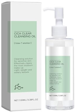 Cleansing Oil, A l'Extrait de Centella Asiatica, Nettoyant et Démaquillant Visage, Huile Nettoyante en Profondeur, Nettoie en Douceur le Visage et Démaquille les Yeux et les Lèvres
