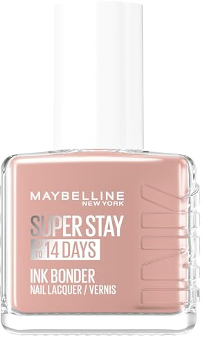 Maybelline New York - Vernis à Ongles Coloré Longue Tenue - Couleurs Intenses et Pigmentées - Renforce les Ongles Abîmés - Superstay Ink Bonder - Teinte : Rose Poudré 130-12 ml