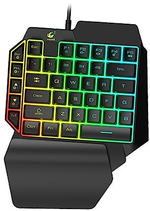 UKCOCO Teclado Mecánico para Teclado RGB Retroiluminado Control Una Mano Compacto y para Zurdos