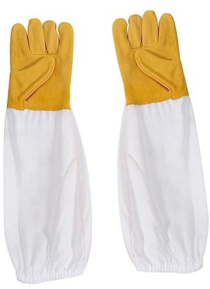 NUOBESTY Gants Apiculture Peau De Mouton Blancs Gants De Protection Pour Apiculture De Sécurité Robustes Et Résistants Aux Piqûres Pour Usage Domestique Et Extérieur