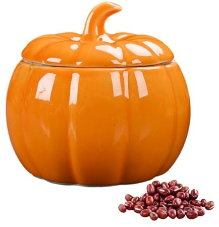 Pruojhw pumpaburk keramisk festlig höst-levande dekoration | Kakburk halloween pumpafigur för hem, sovsal, lägenhet, vardagsrum, sovrum, köksdekoration
