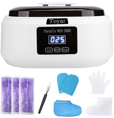 Paraffin Wax Machine for Hand and Feet，Touchscreen Paraffin Wax Warmer with 1.98lb Wax Moisturizing Paraffin Spa Wax Bath Kit, Large Capacity at Home for Smooth and Soft Skin（White）