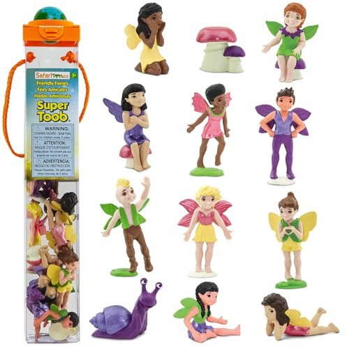 Safari Ltd. Friendly Fairies Super TOOB – 10 entzückende Feenfiguren – Detaillierte handbemalte Spielzeugfiguren für Jungen, Mädchen und Kinder ab 3 Jahren, Mehrere Farben