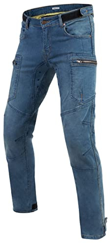 REBELHORN Urban III Jeans da Moto Uomo | Fodera in Fibra Aramidica | Protezioni per Ginocchia e Fianchi Livello 2 | Fori di Ventilazione | 7 Tasche | Loose Fit