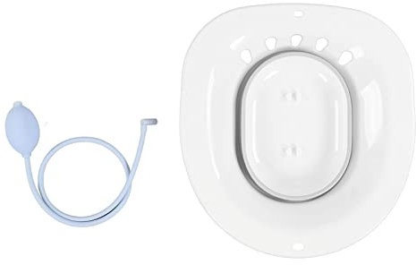 Sitzbad für Toilettensitz, Schwangere tägliche Betreuung Hygieneprodukte Postpartum-Toilettenbad ohne Kniebeugen, Reduziert Schmerzen, Auslaufsicher, Wassermassage, Faltbares Sitzbad mit Spülung(Grau)