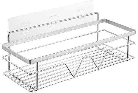 ASFINS duschablage, duschablage ohne bohren, Badezimmerregale aus Edelstahl, selbstklebendes Duschregal ohne Bohren, rostfreier Wandhalter, Badezimmerregal, für Badezimmer, Küche, Waschraum(30cm)