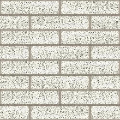 Celadon Gloss Tile Dove White Wallpaper - Tiling Effect Bathroom Kitchen - Modern Contemporary Textured Luxury Vinyl