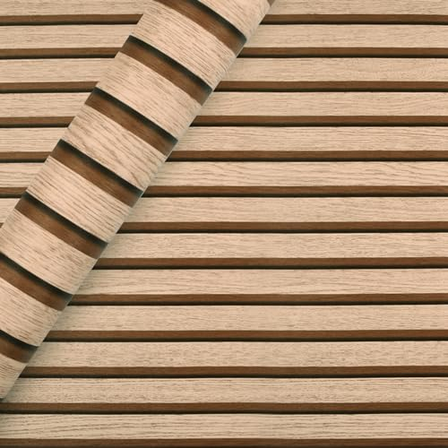 Cozlly Papier peint effet bois marron en tissu non tissé pour chambre à coucher, salon, cuisine, 9,5 m x 0,53 m