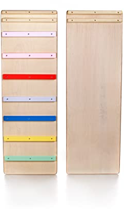 joy of nature Holz Rampe Rutsche 2in1 Kletterrampe Rutschbrett für Kletterdreieck Pikler Dreieck, Indoor Rutsche Kinder ab 1J., bunt 49607