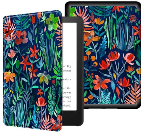Fiorky PU-Lederhülle, Lederhülle mit automatischem Schlaf- und Wachmodus, farbige weiche Hülle for Kindle Paperwhite 12. Generation 2024 7 Zoll, for Kindle Colorsoft Signature Edition 7 Zoll