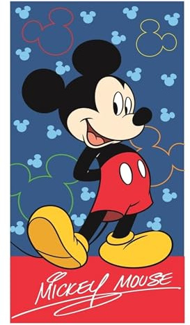 Aymax Toalla de playa para niños, toalla de playa, toalla de ducha, toalla de baño, 70 x 140 cm, microfibra para niños y niñas (Mickey)