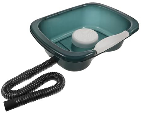 DEARMAMY Bassin De Shampooing Portable Transparent pour Personnes Alitées Bac De Lavage Ergonomique avec Tuyau De Drainage pour Seniors Et Femmes Enceintes