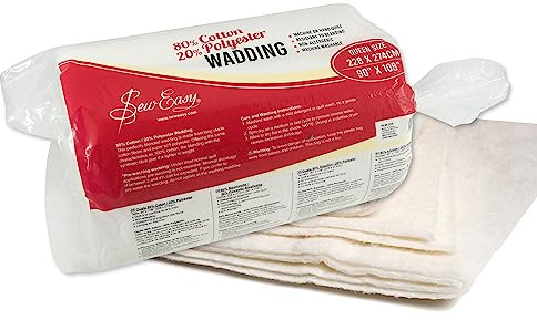Sew Easy Quiltning, Vadd 80% Bomull 20% Polyester Tvättbar Queen size 228,6 x 274,3 cm 90 x 108” (NLW.204)