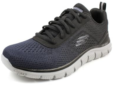 Skechers Track Ripkent-Sneaker für Herren, Marineblaues Netzgewebe, schwarzer Besatz, 10.5 UK Wide