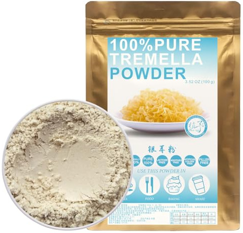 100% Natural Pure Tremella Powder 100g/3.52oz 银耳粉 Farina di Tremella per cucinare Ricette di cottura e bevande,| Senza conservanti